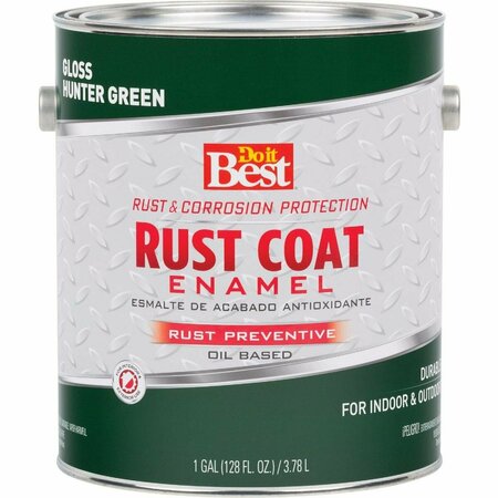 ALL-SOURCE Rust Coat Oil-Based Gloss Enamel, Hunter Green, 1 Gal. 203705D